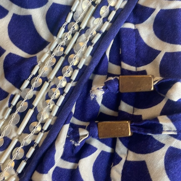 ANTHROPOLOGIE pants size M beaded sequin embellish navy blue pull on - Picture 4 of 6